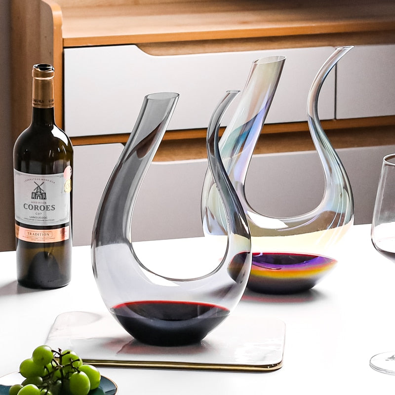 Carafe à vin élégante en verre cristal aérateur LumenAura