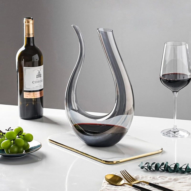 Decantador de vino de cristal aireador Luminara para vertido suave