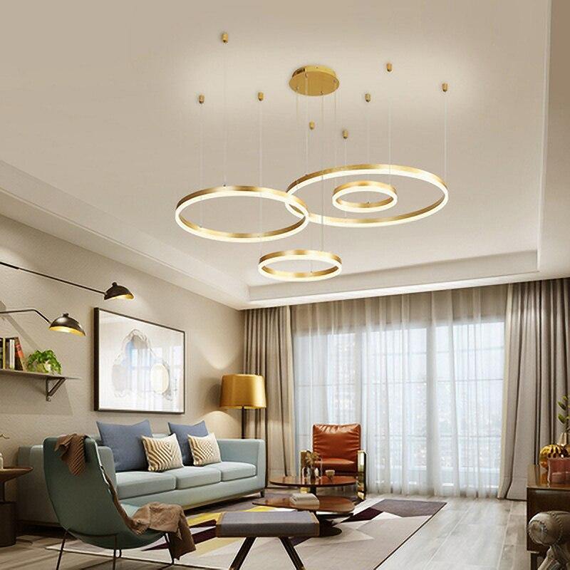 Lustre circulaire moderne LuxeGlow avec design infini