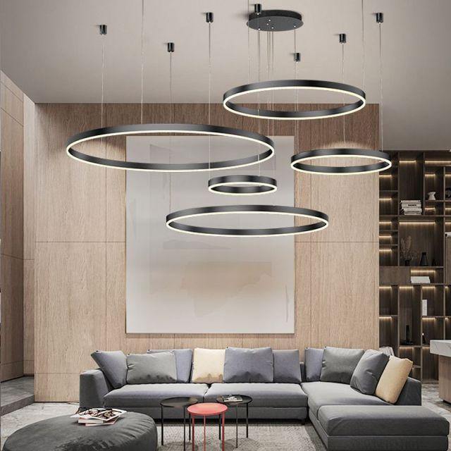 Lustre circulaire moderne LuxeGlow avec design infini