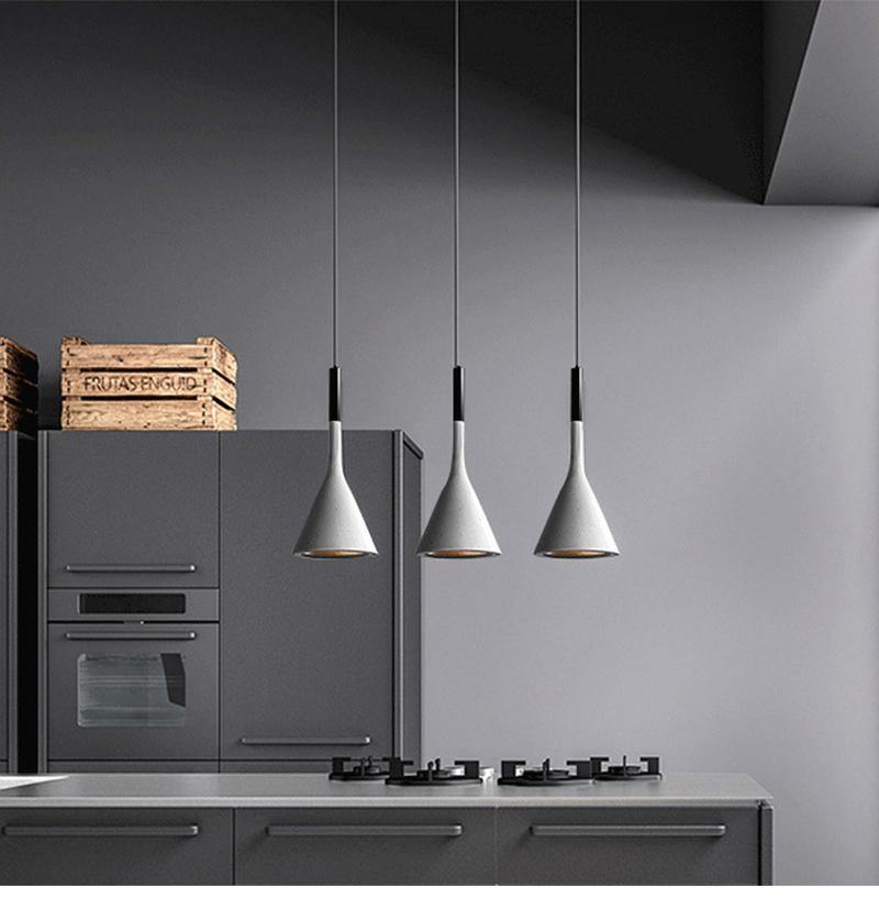 Lampada a sospensione con paralume a cono nordico per sale da pranzo, cucine e ingressi