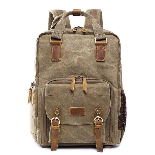Rivelo Voyager Camera Backpack In Waxed Canvas Waterproof