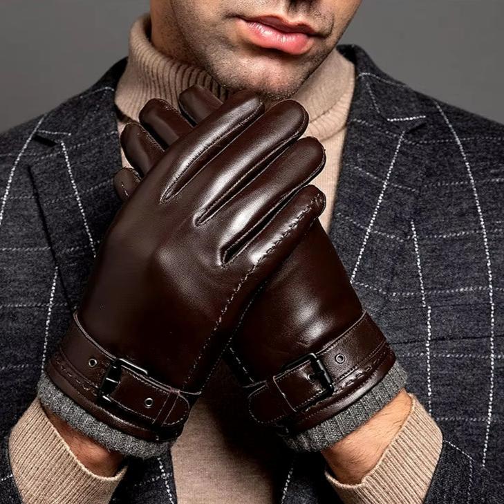 Leather Gloves With Cashmere Cuffs For Cold Winter Weather
