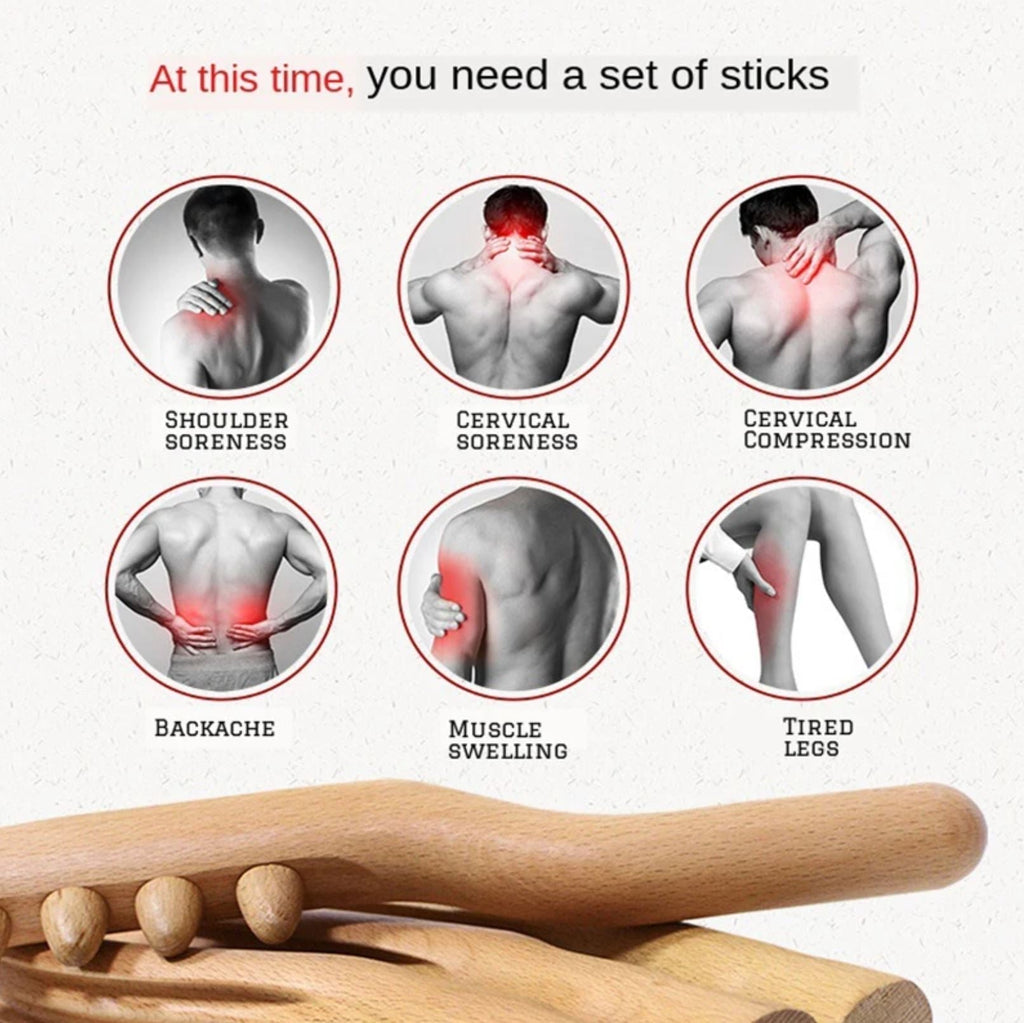 Avela Round Beech Wood Massage Scraper Handheld Home Tool