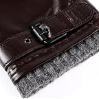 Guanti in pelle con polsini in cashmere per il freddo inverno