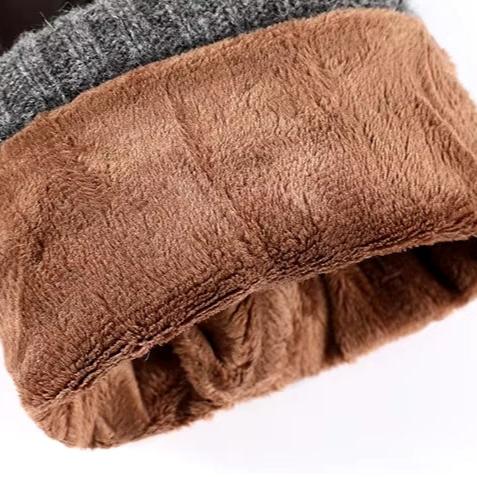 Guanti in pelle con polsini in cashmere per il freddo inverno