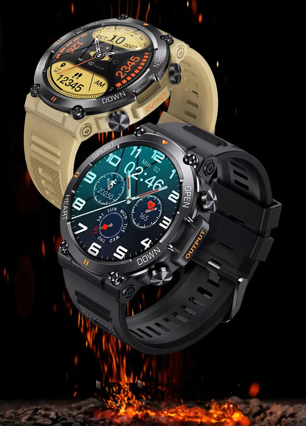 FortisX Titan Rugged Tactical Smartwatch With Extended Battery Life