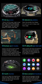 FortisX Titan Rugged Tactical Smartwatch With Extended Battery Life