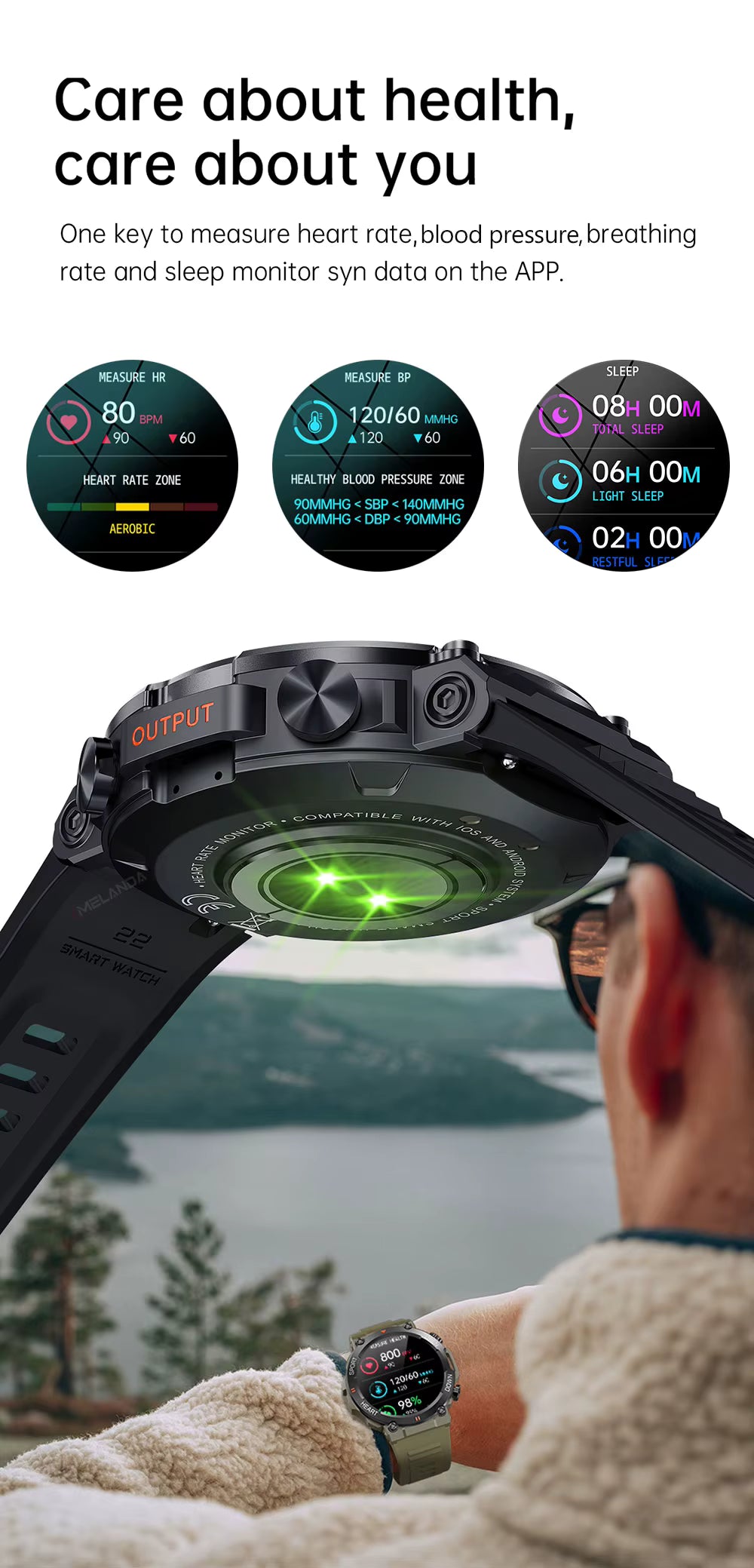 FortisX Titan Rugged Tactical Smartwatch With Extended Battery Life
