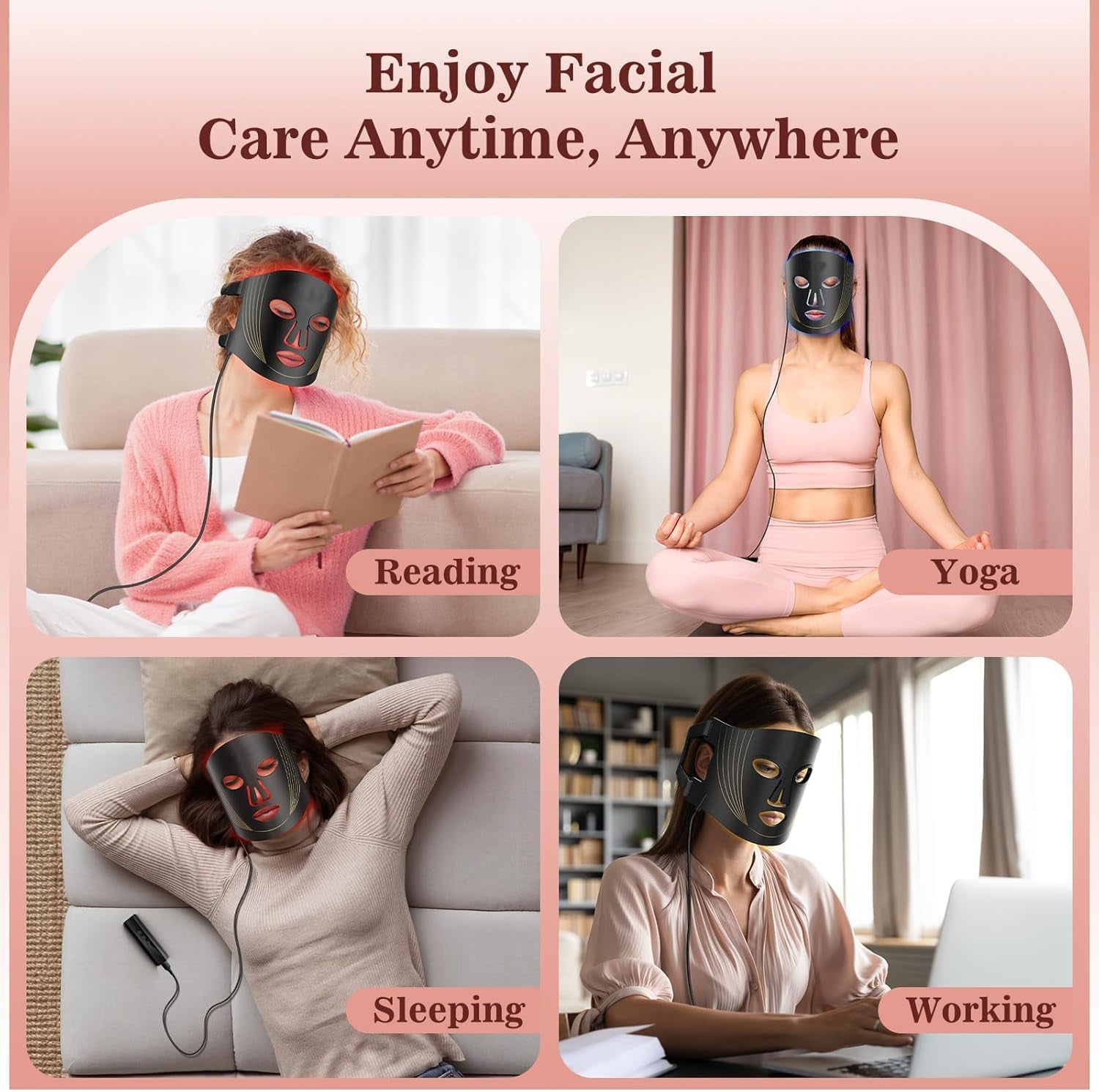 Glow Ritual – Hands-Free LED Light Therapy Mask for Radiant, Healthier-Looking Skin