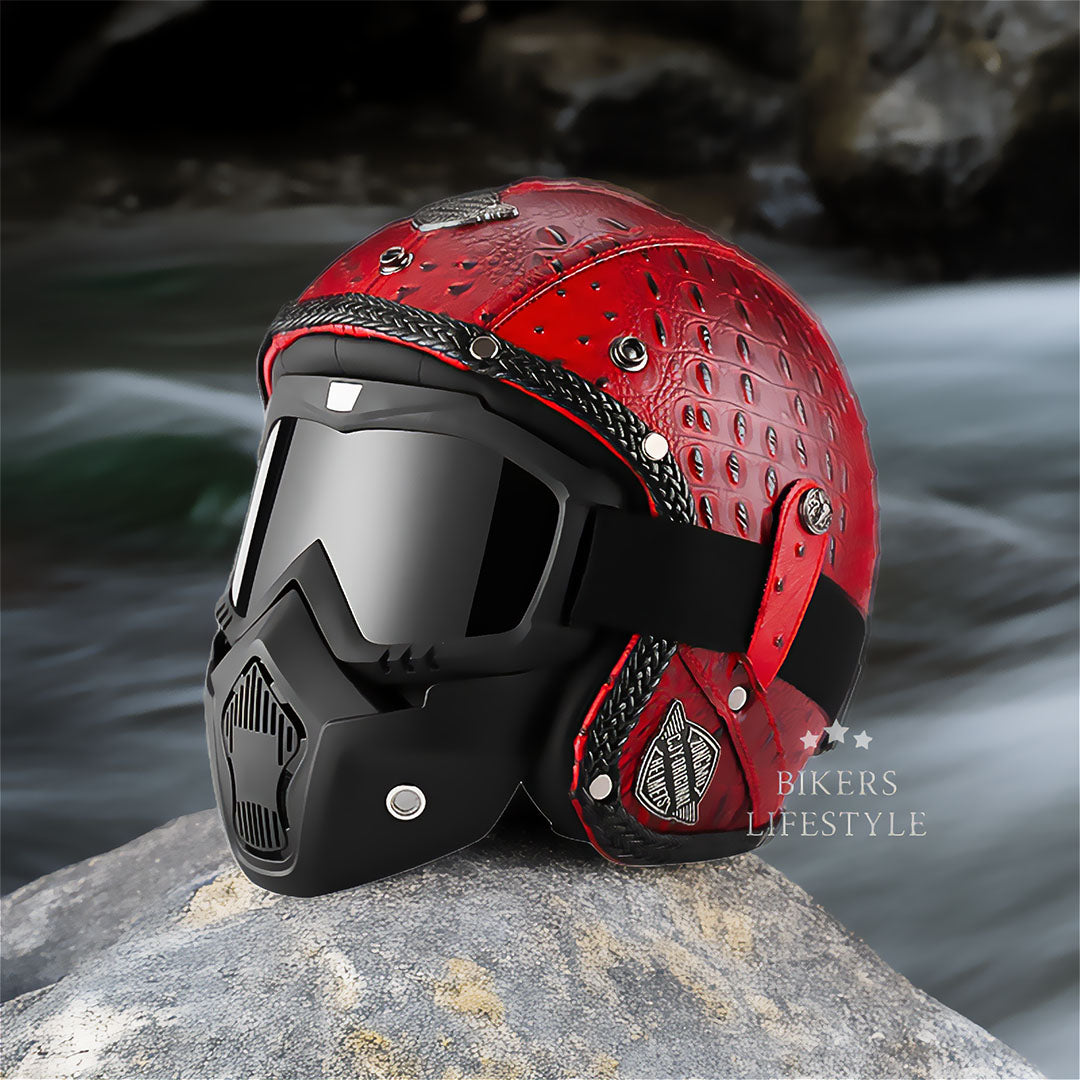 MotoJet Vintage Chopper Helmet With DOT And ECE Certification