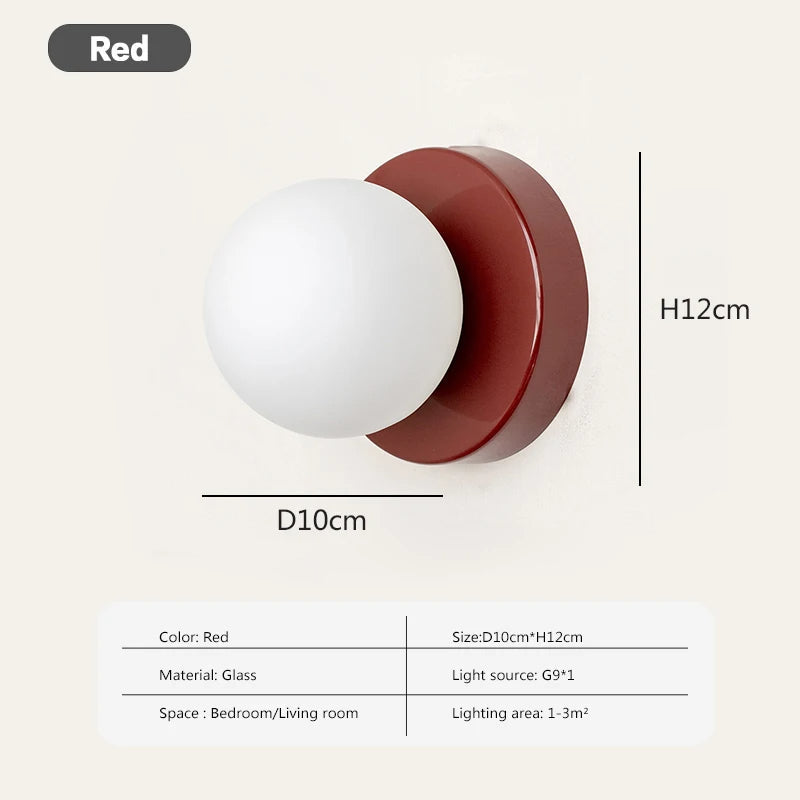 LumoVela Nordic Slanke Glazen Bol Wandlamp Met LED-licht