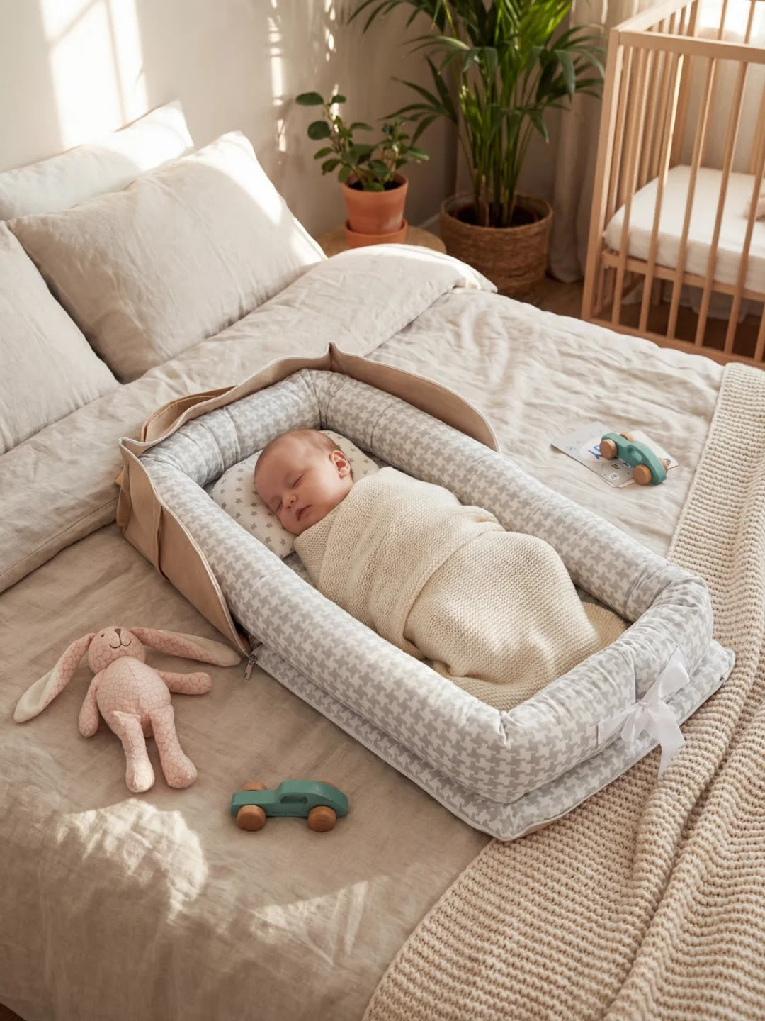 Breathable Cotton Baby Nest Lounger for Newborns
