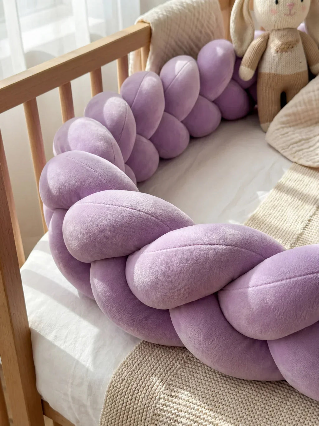 3-Strand Solid Color Baby Bumper with Ties