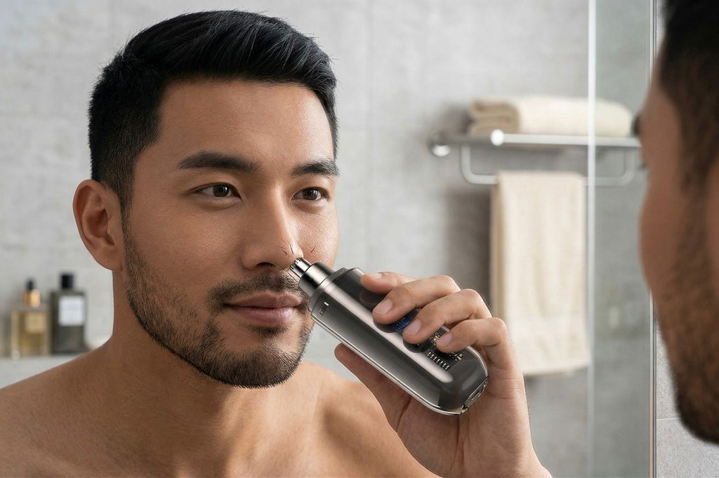 Pemangkas Hidung Boleh Cas Semula Dengan Bilah Berputar 360 Darjah dan Kepala Tahan Air IPX7