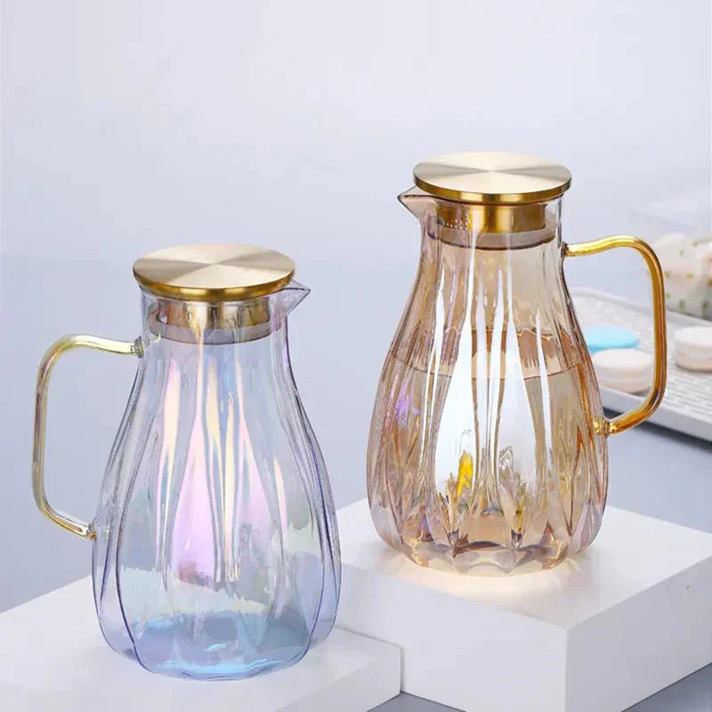 Juego retro de jarra y taza con tapa de acero inoxidable para bebidas calientes y frías