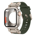 Rovelo Metal Ultra-etui med fluoro-rem til Apple Watch 4 til 9 SE