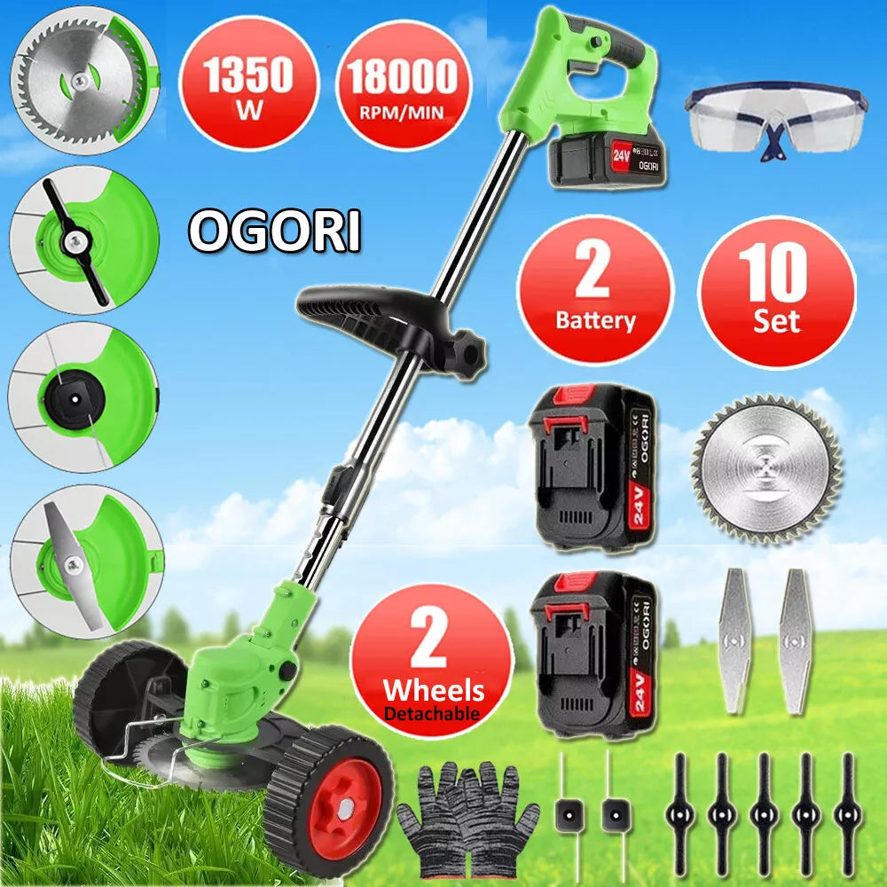 VerdaPro 24V Cordless Trimmer For Lawn Edges 18,000 RPM