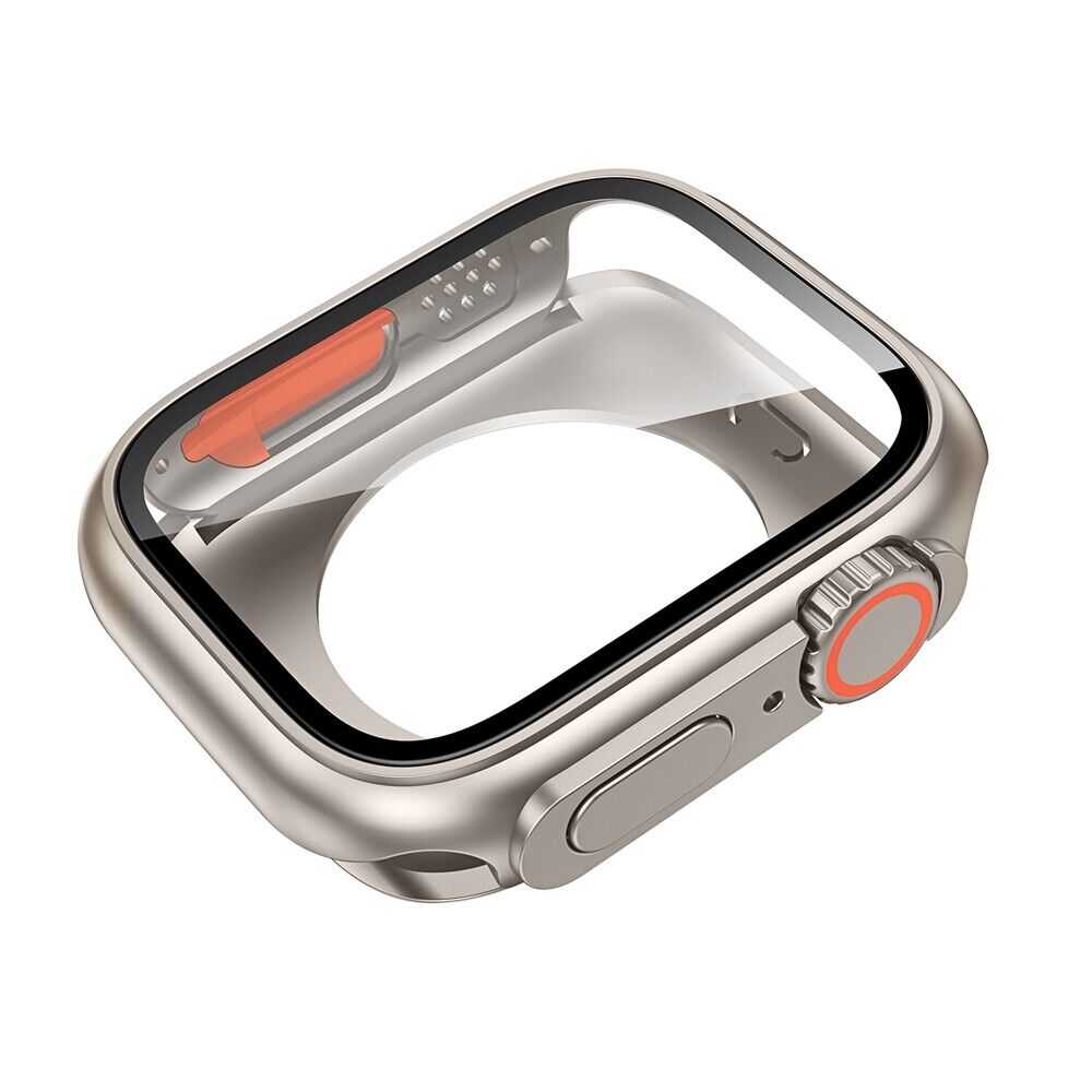 Rovelo Metal Ultra Case With Fluoro Band For Apple Watch 4 Through 9 SE