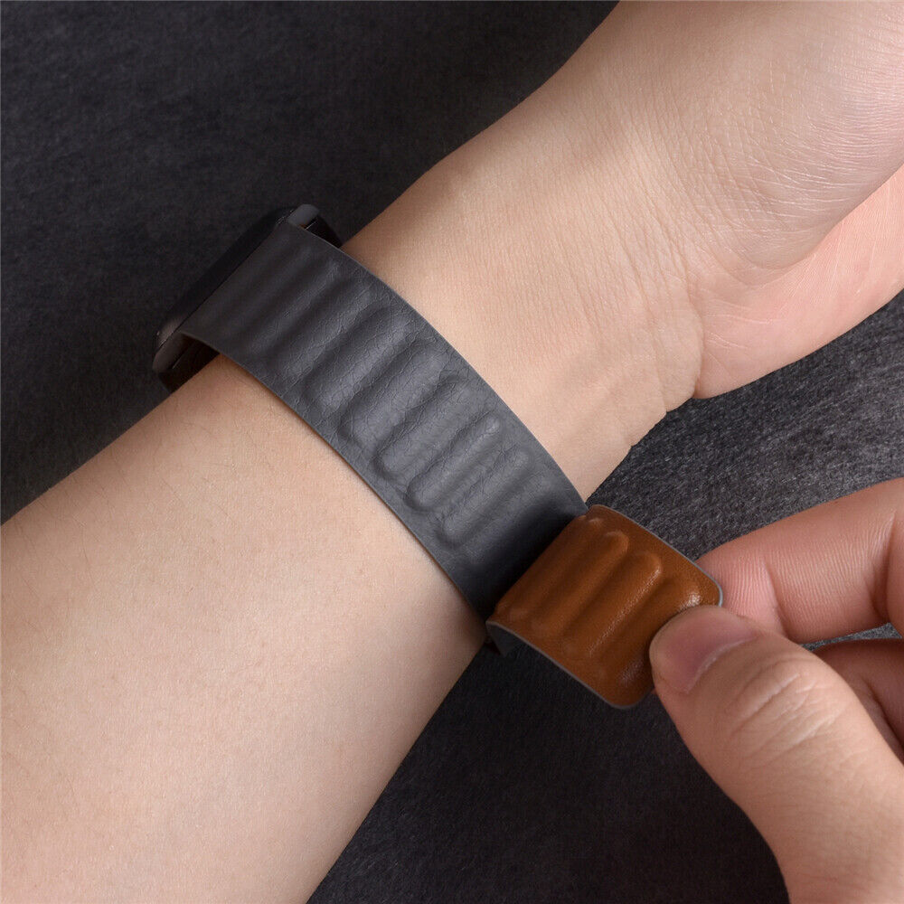 Kerrin Magnetic Leather Link Band Compatible With Apple Watch