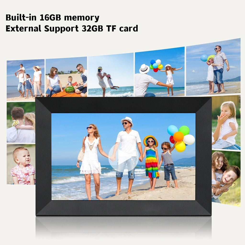 10,1-tommer WiFi-fotoframe med 1080p touchskærm til familier
