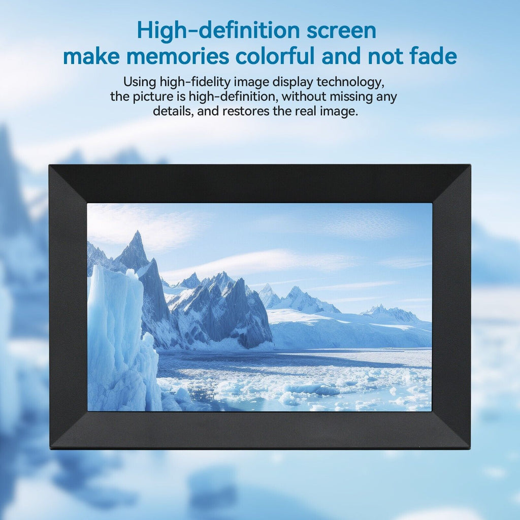 10,1-tommer WiFi-fotoframe med 1080p touchskærm til familier
