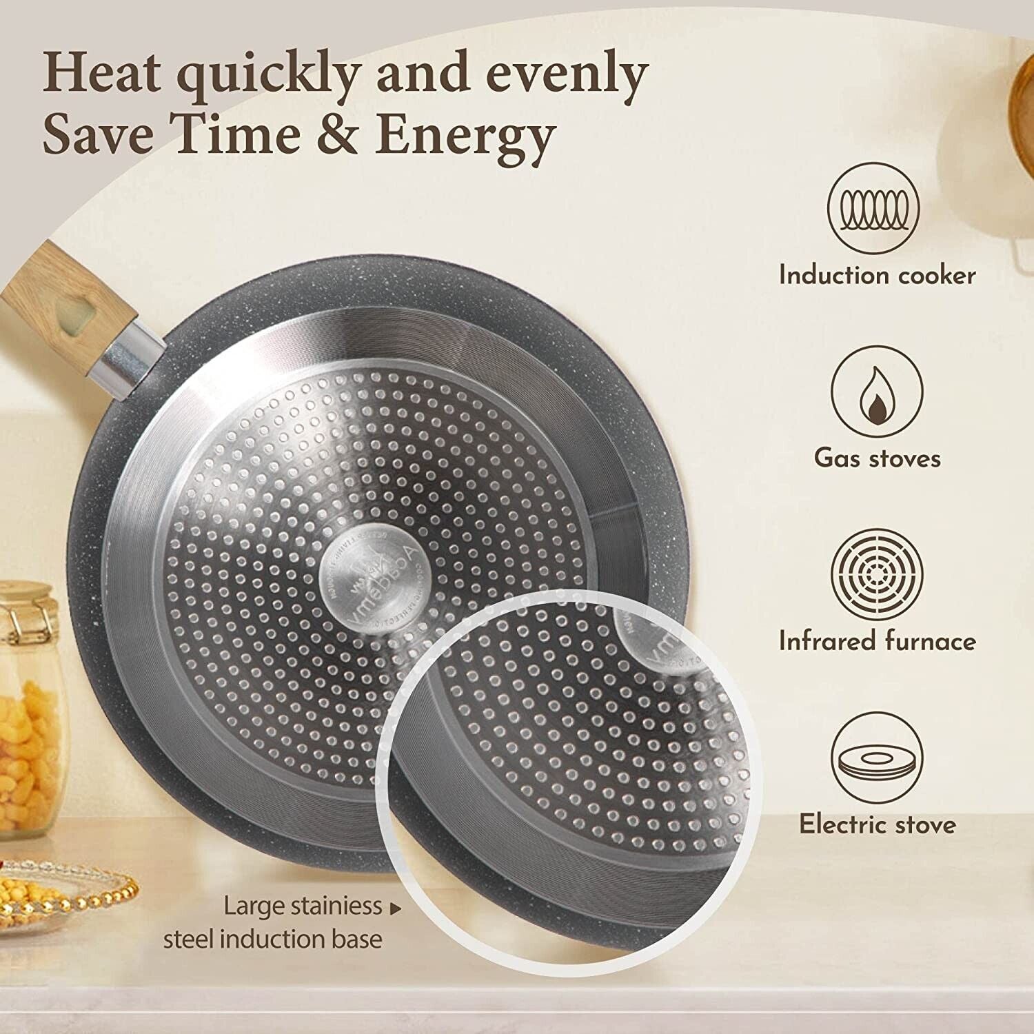 12-Piece Granite Nonstick Cookware Set For Home Chefs