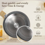 Collection de batteries de cuisine antiadhésives revêtues de granit pour cuisiniers amateurs