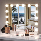 Cermin Meja Dandan LED AuraGlow Boleh Laras Dengan Pencahayaan Boleh Laras