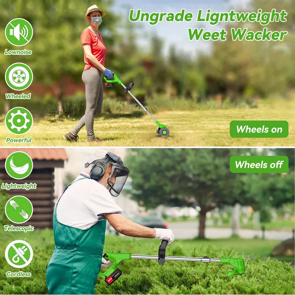 VerdaPro 24V Cordless Trimmer For Lawn Edges 18,000 RPM