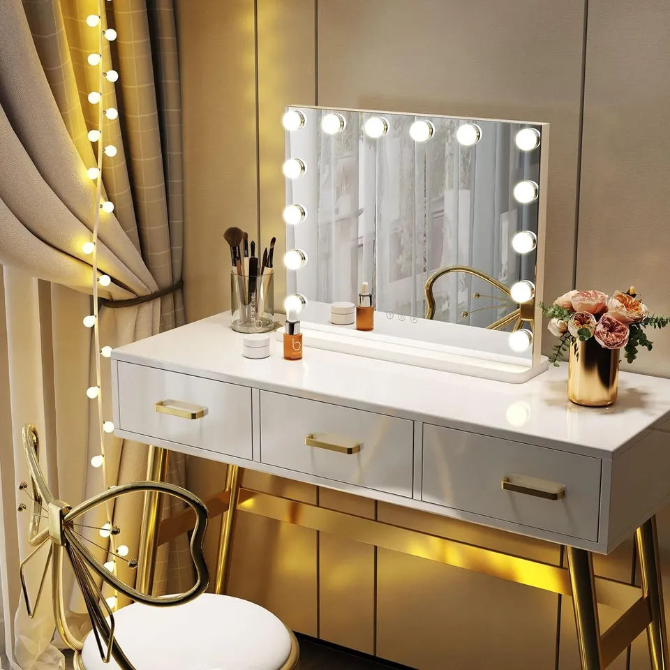 Hollywood Makeup Mirror With Dimmable LED Lighting For Flawless Looks