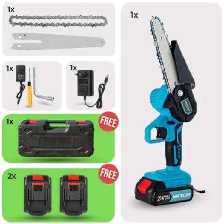 LumaSaw 6 İnç Bataryalı Zincir Testere Ergonomik Tutacaklı