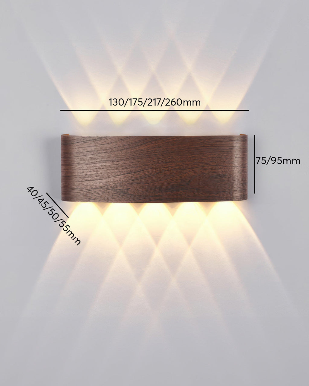 LumaVerde Woodgrain Sconce Outdoor LED Lighting Weatherproof