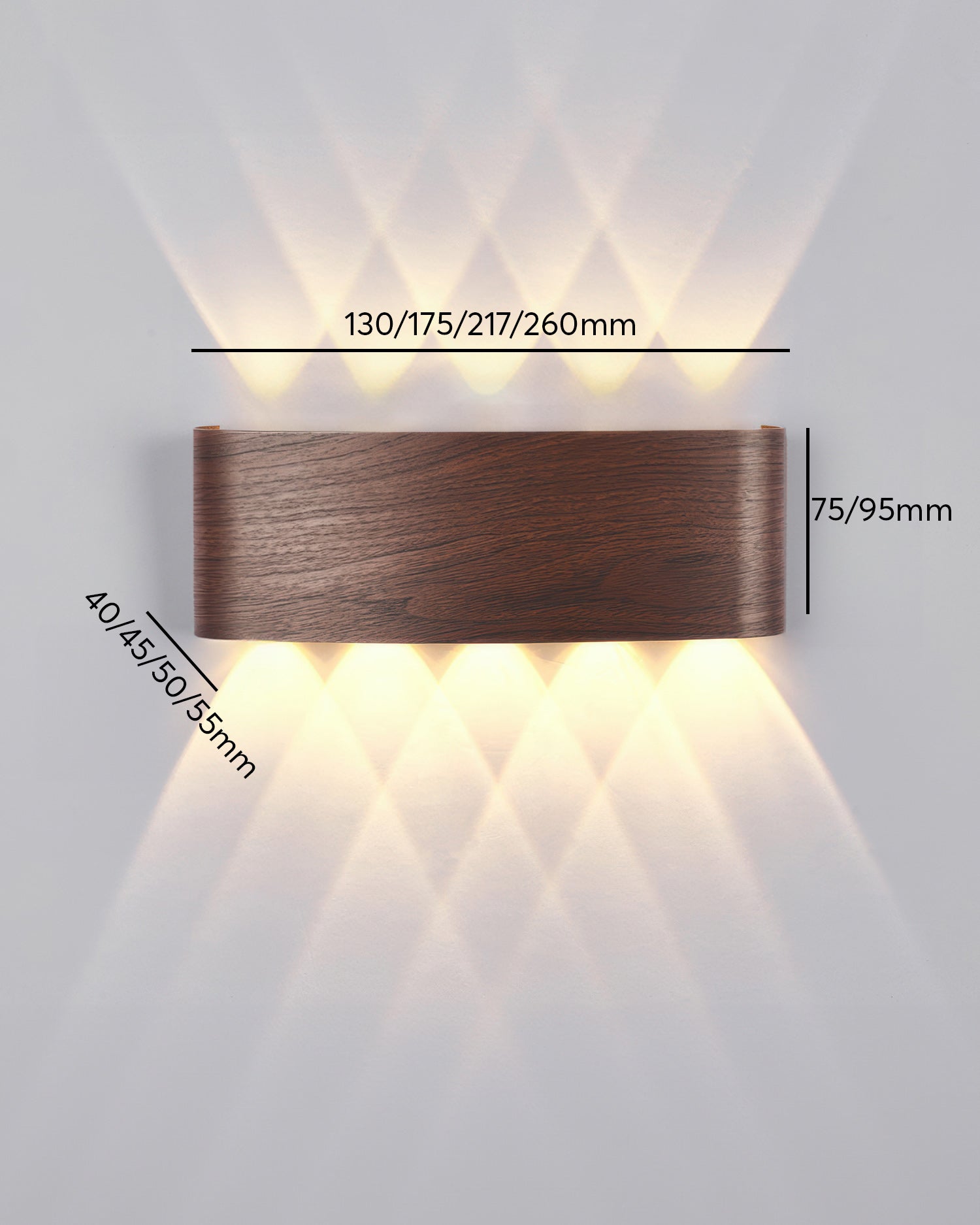LumaVerde Woodgrain Sconce Outdoor LED Lighting Weatherproof