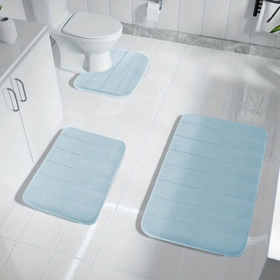Tapis de bain en mousse à mémoire de forme CloudStride 3 pièces antidérapants