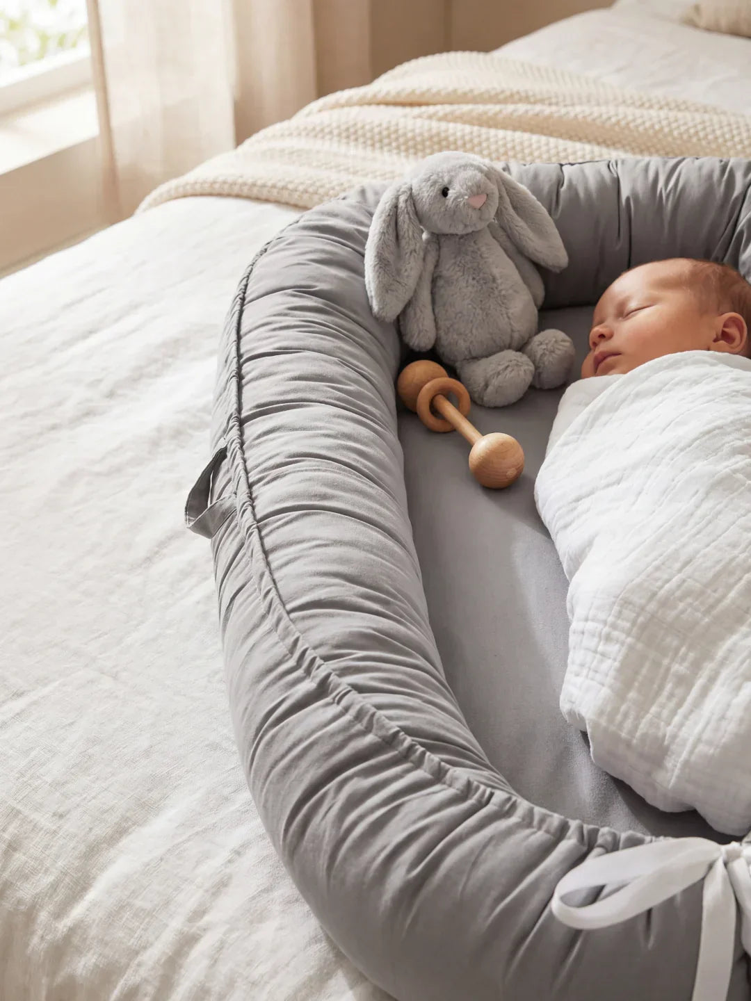Soothing Cotton Baby Nest for Crib Transition