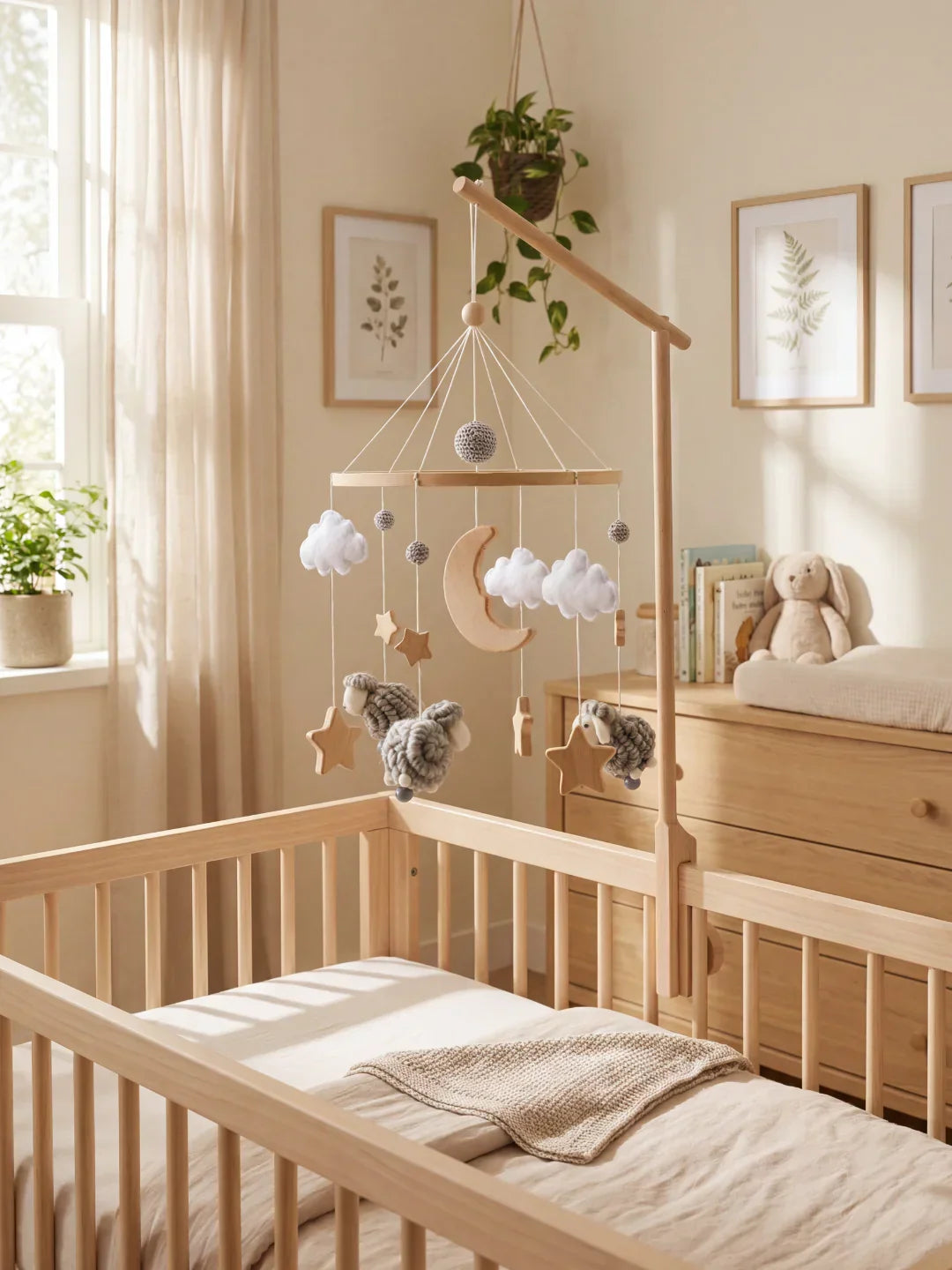 Wooden Baby Mobile – Gentle Crib Decor for Calm Sleep and Sensory Play