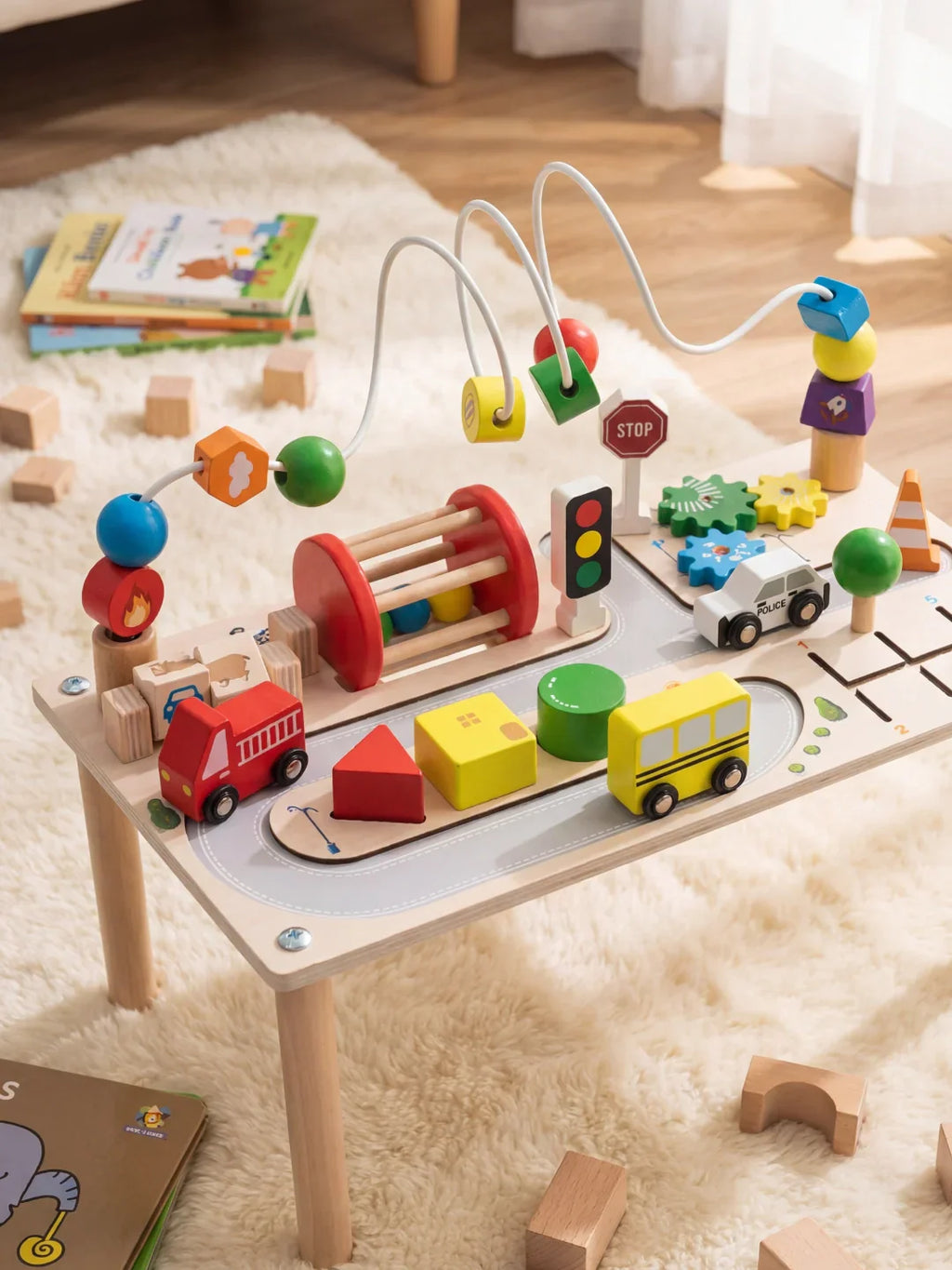 Reversible Road Circuit Wooden Activity Table