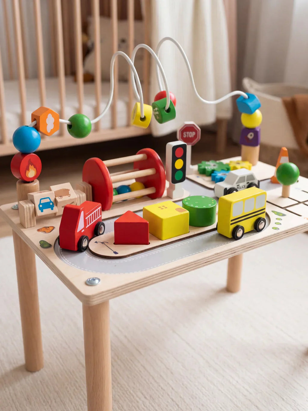 Reversible Road Circuit Wooden Activity Table