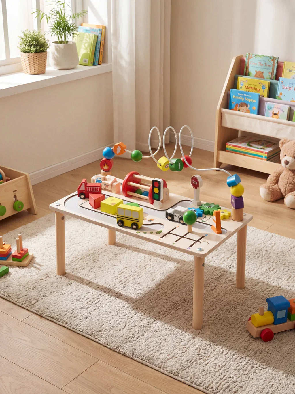 Reversible Road Circuit Wooden Activity Table