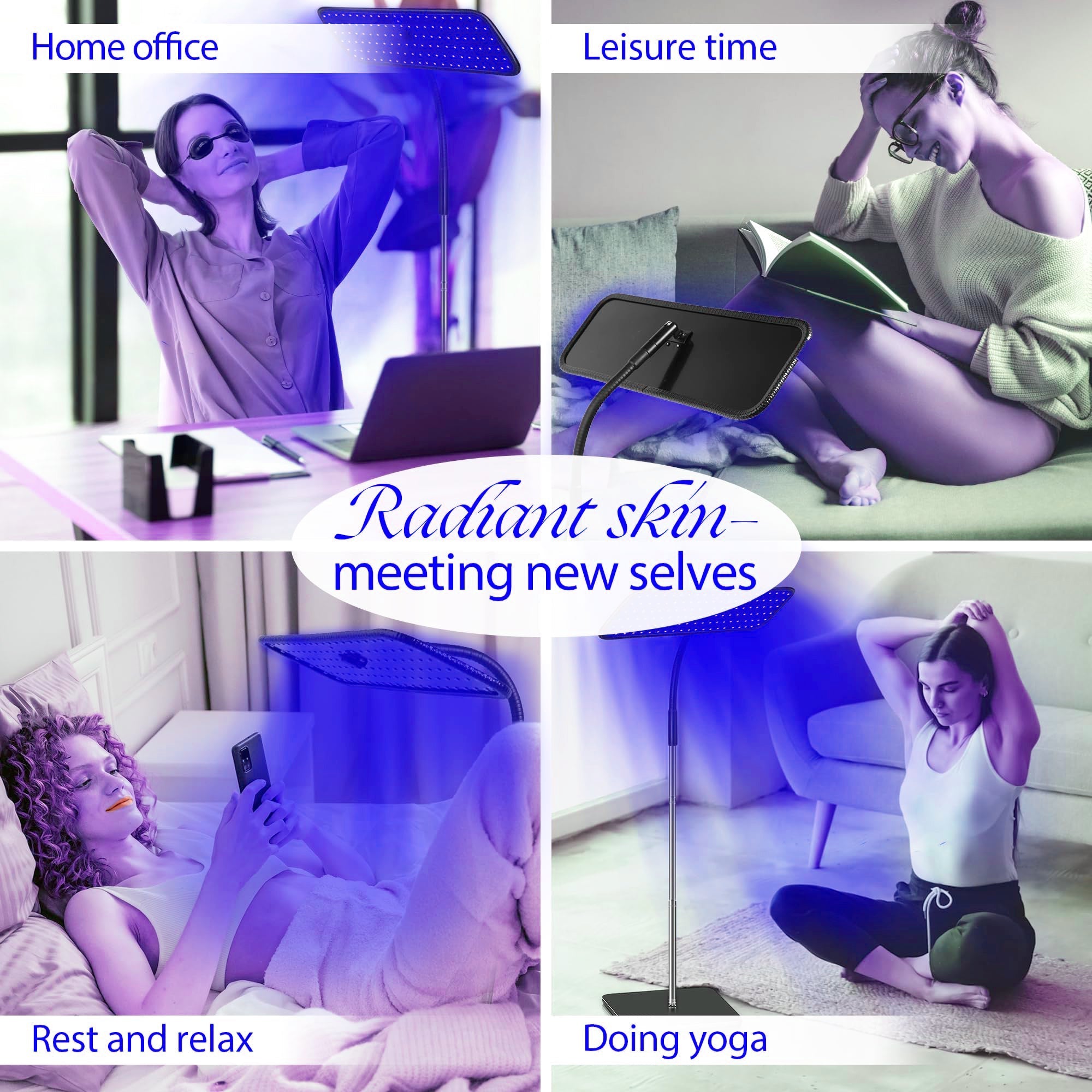Dispozitiv reglabil de bronzat cu lumină albastră pentru un bronz permanent pe tot parcursul anului