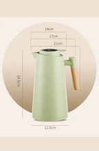 LumaTemp Thermal Jug Featuring Wooden Handle And Temperature Readout