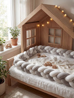 Premium Two-Tone Braided Baby Crib Bumper