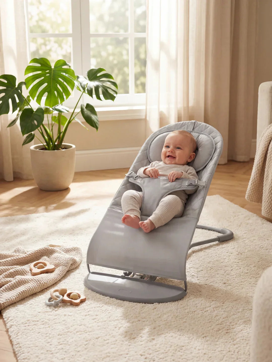 Foldable Ergonomic Baby Bouncer Seat