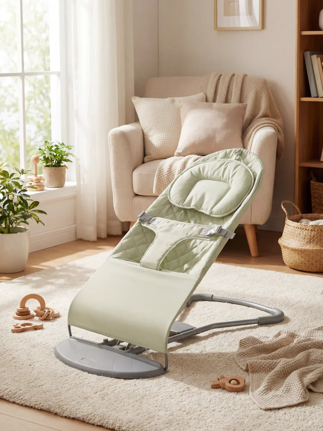 Foldable Ergonomic Baby Bouncer Seat