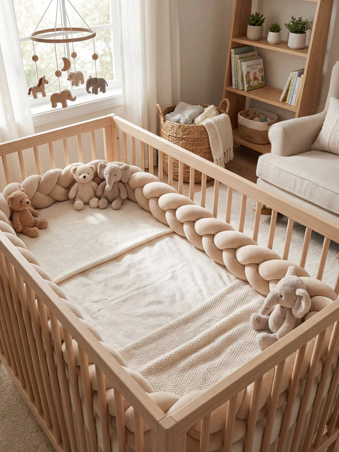 3-Strand Solid Color Baby Bumper with Ties