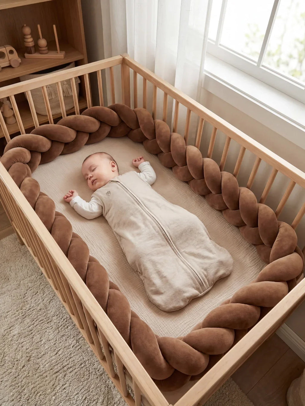 3-Strand Solid Color Baby Bumper with Ties