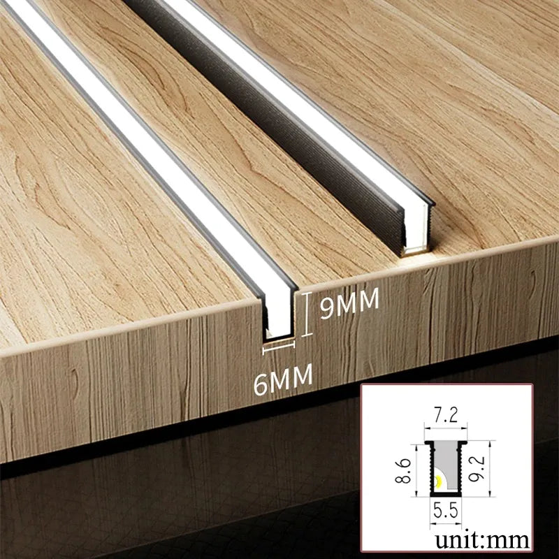 Laagprofiel LED-lichtbalk voor onder kast met verstelbare lengte