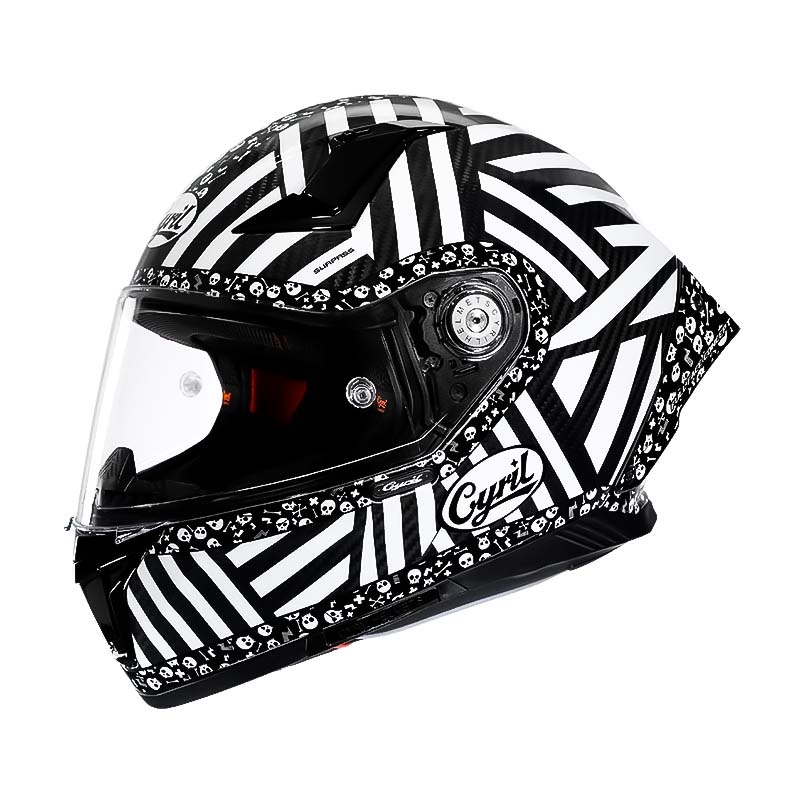 Riders Carbon Fiber Helmet, Lightweight Full Face Design, DOT ECE Approved