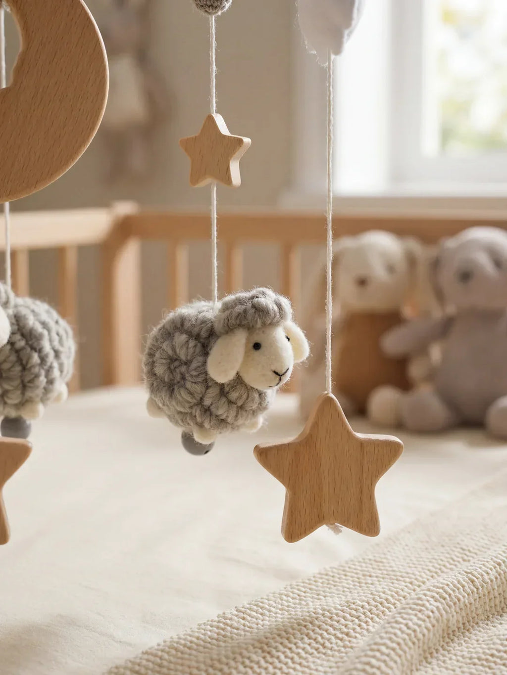 Wooden Baby Mobile – Gentle Crib Decor for Calm Sleep and Sensory Play